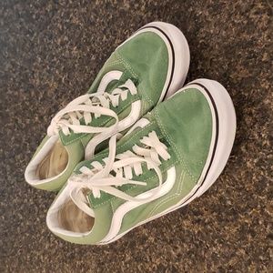 Green and white Vans